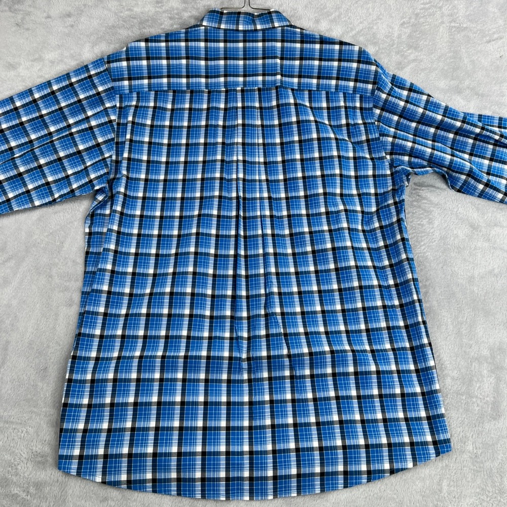 Cinch Plaid Button Down Shirt L Blue Men Western Cowboy Long Sleeve Cotton - Picture 4 of 7